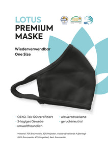 1er Set - Premium Community Maske aus Baumwolle (Schwarz)